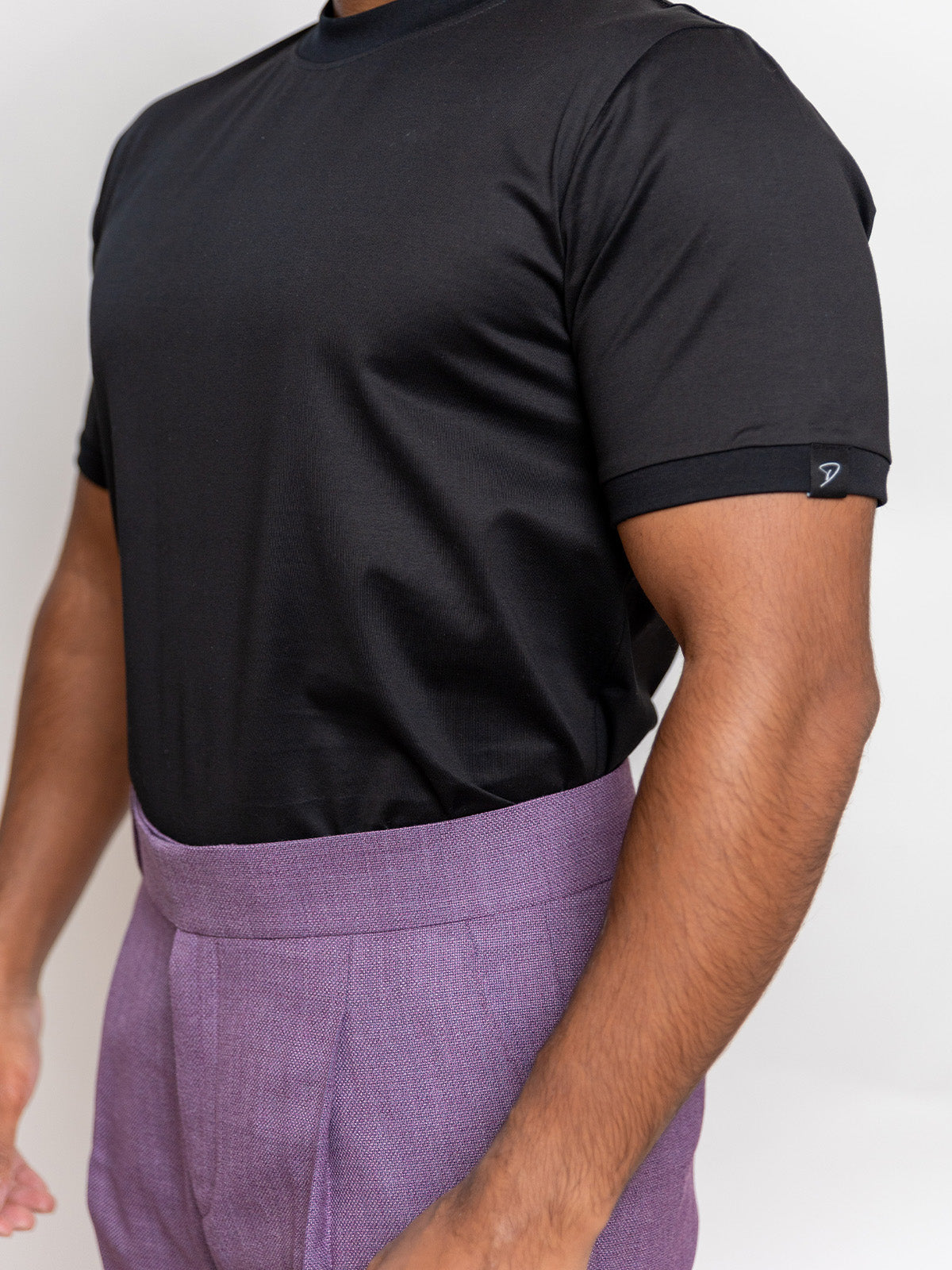 JET BLACK MERCERIZED COTTON T-SHIRTS