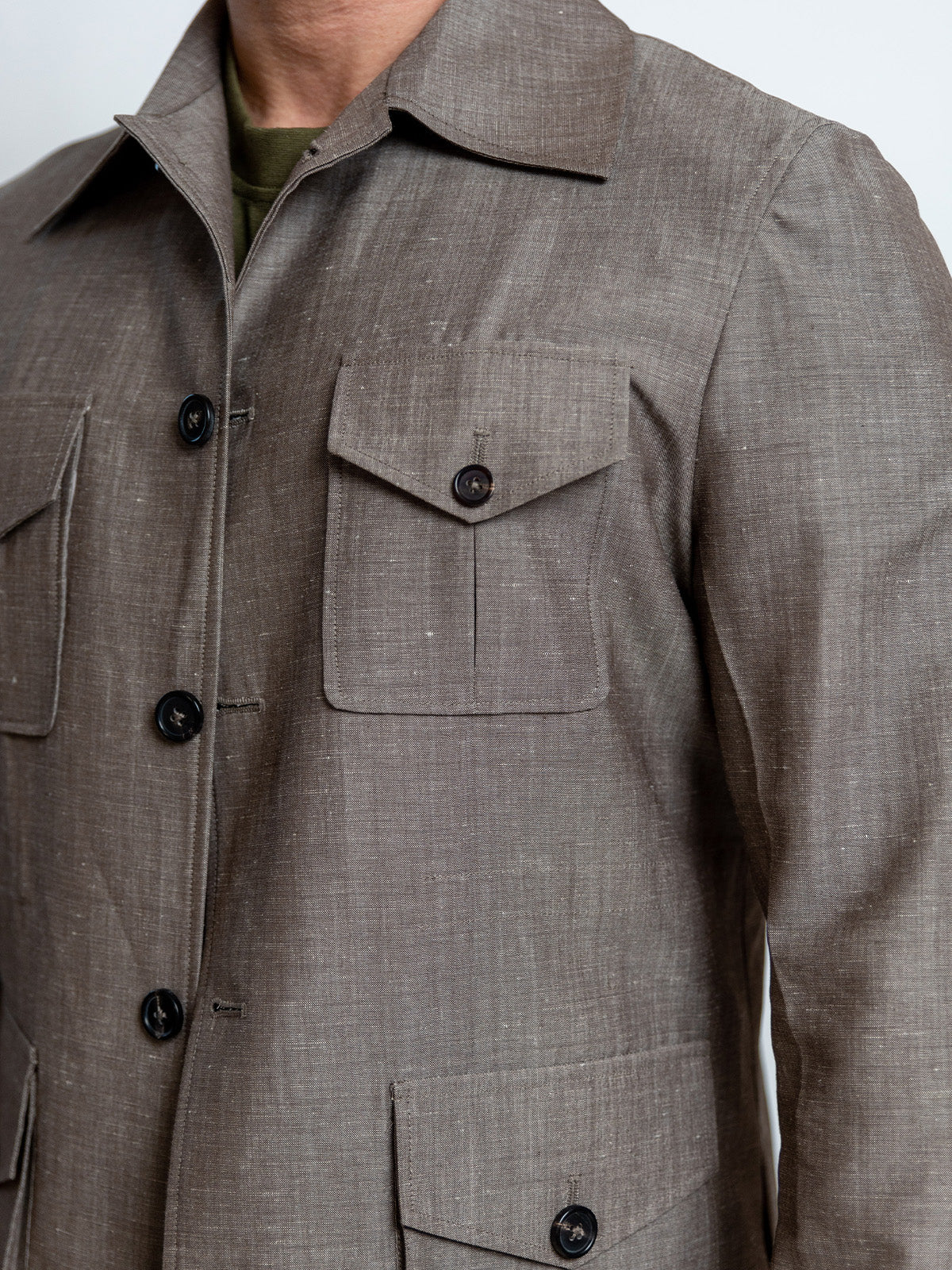 Stone Taupe Slub Linen Sariana Set