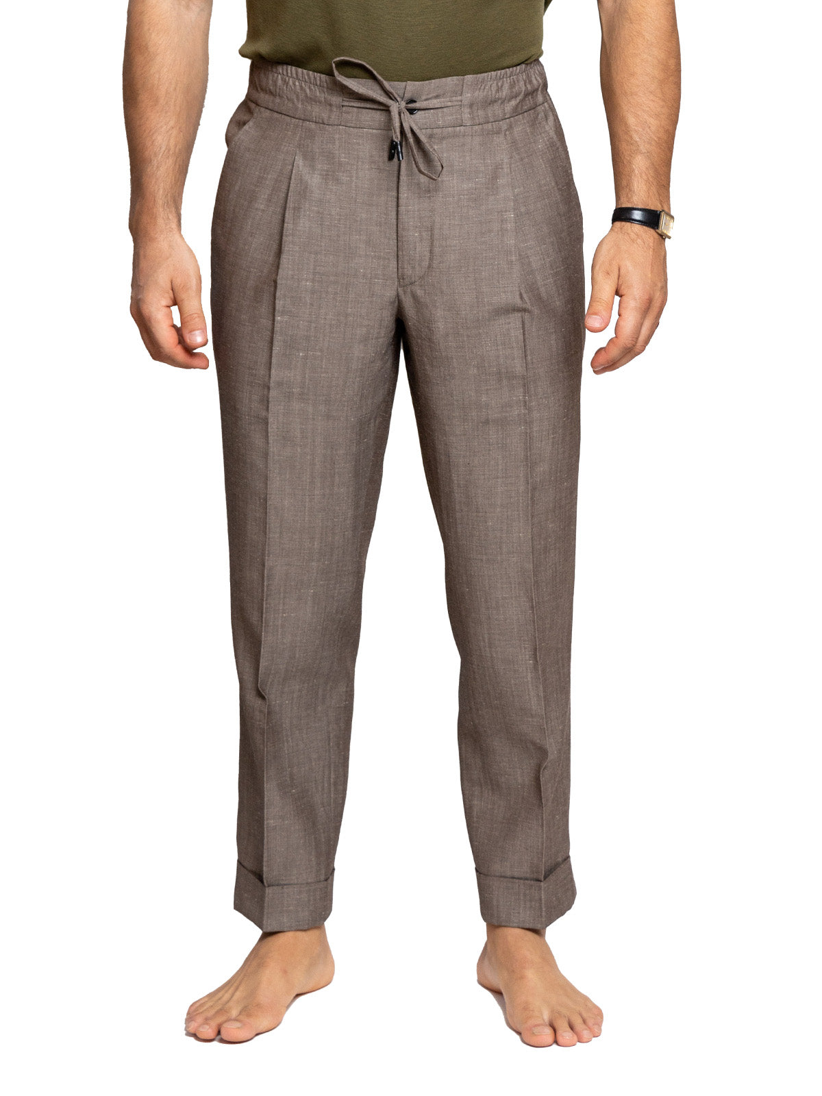 Stone Taupe Slub Linen Sariana Set